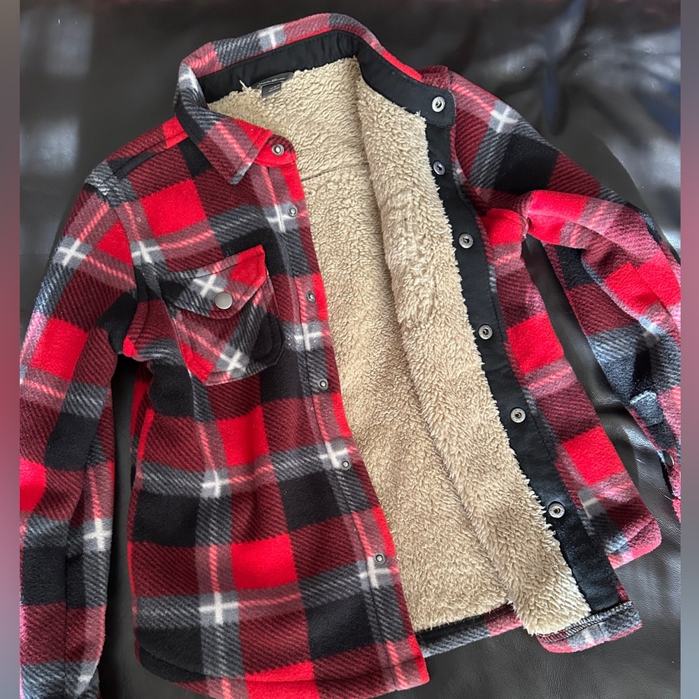 Eddie Bauer snap front sweatshirt, size 6–7